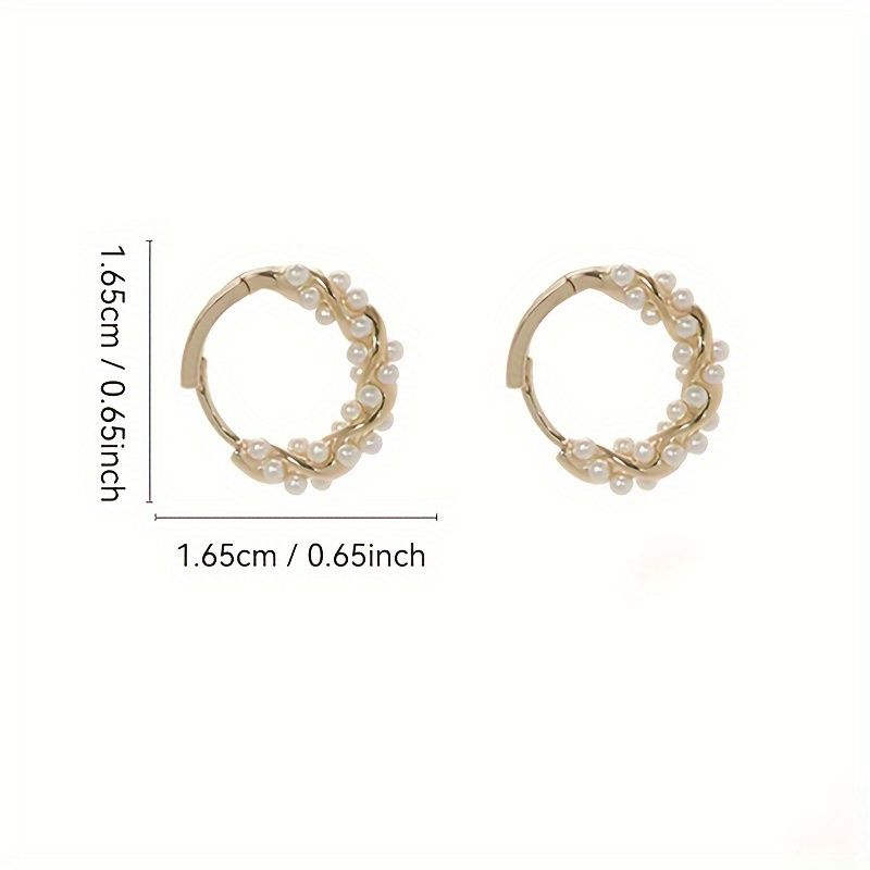 Women's 18K Plated Earrings with Imitation Pearls